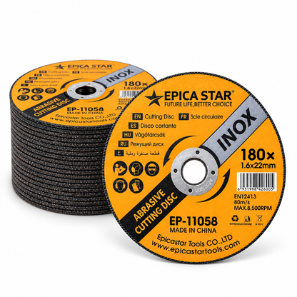 Paquete de 25 Discos EPICA STAR Corte Fino 7" para Metal e INOX EP-11058