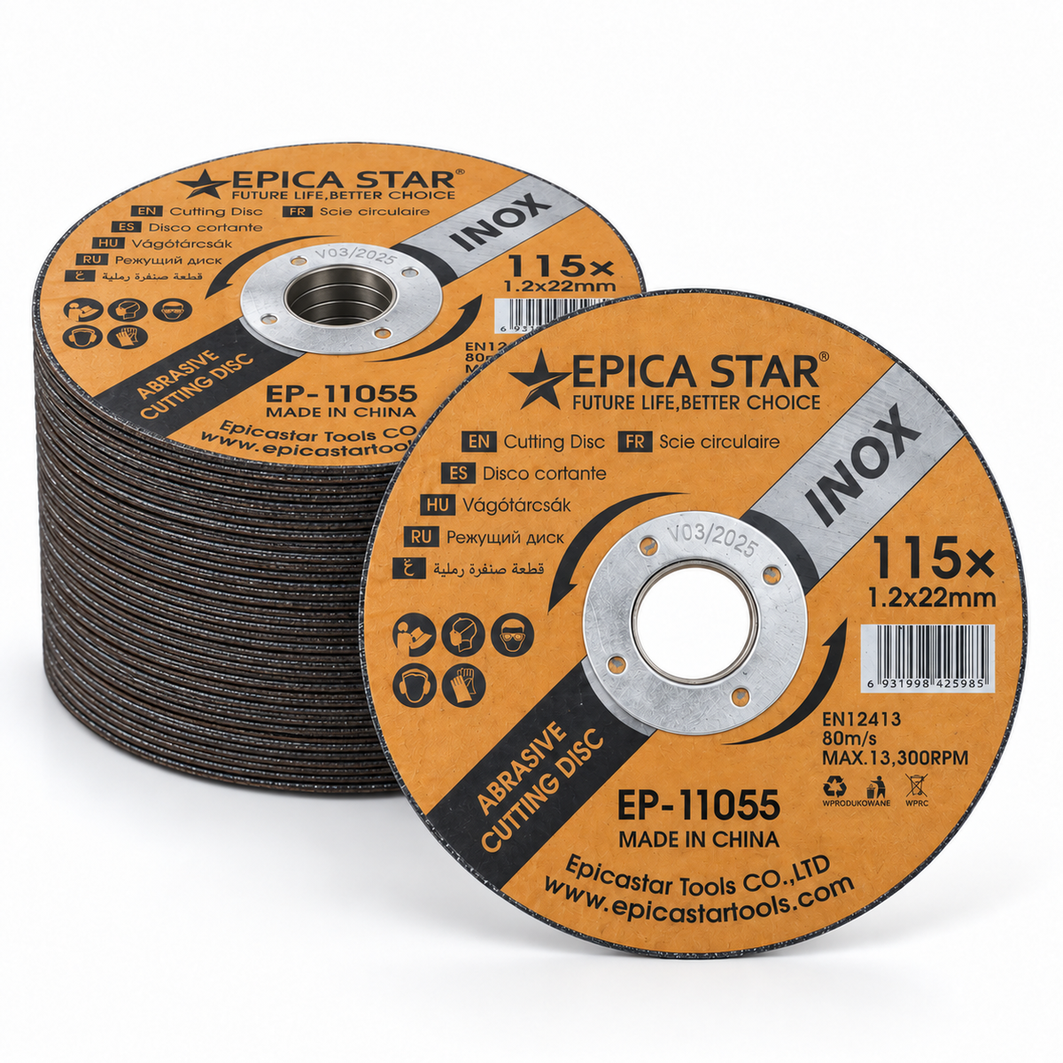 50 Discos De Corte De 4-1/2" Corte Fino EP-11055