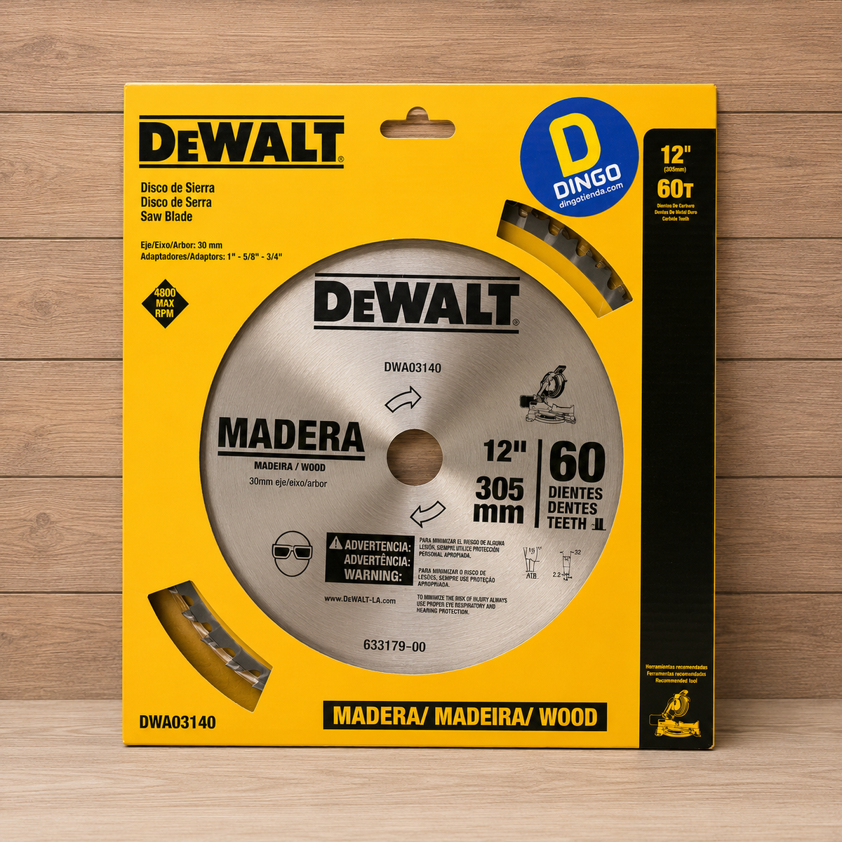 [DWA03140] -Disco De Sierra, 12 Pulg, 60 Dientes. Marca Dewalt