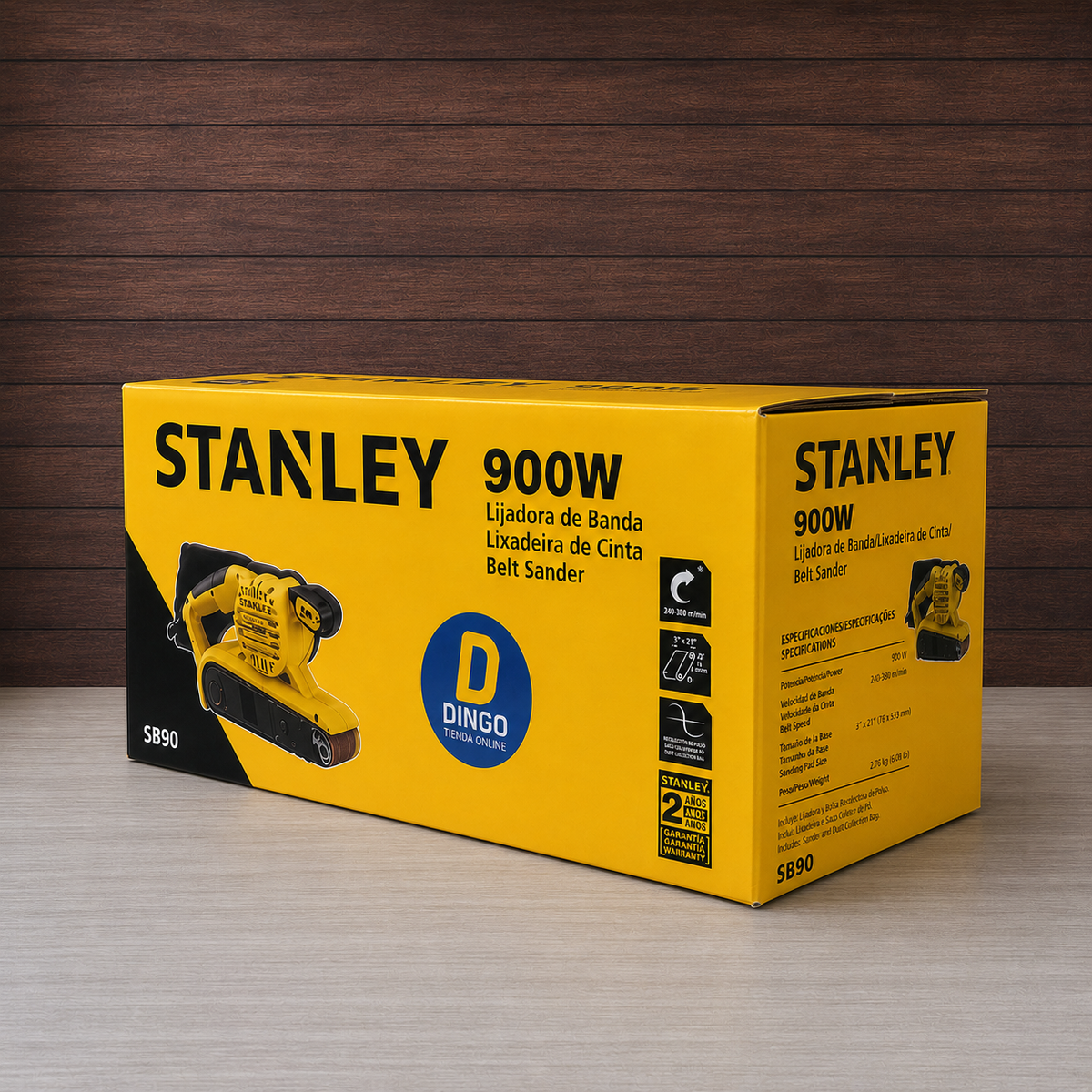 [SB90-B3] -Lijadora De Banda, 3 X 21 Pulg, 900 Watts, Velocidad Variable. Marca Stanley