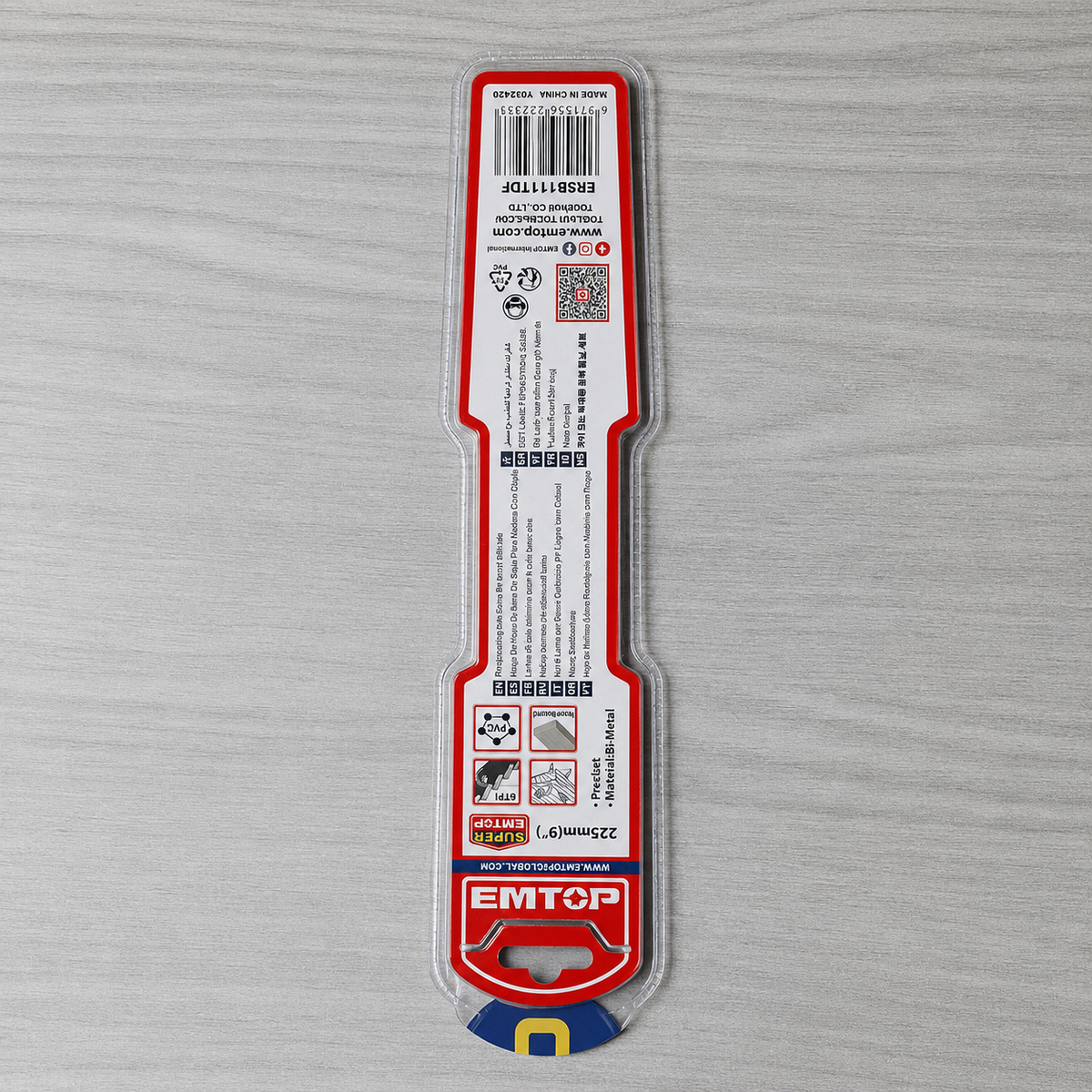 Set 5 Hojas de Sierra Sable 9" 6 TPI Corte Metal y Madera | EMTOP ERSB1111DF