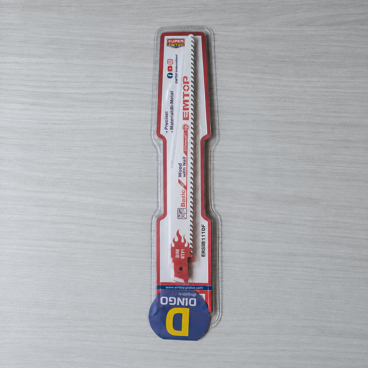 Set 5 Hojas de Sierra Sable 9" 6 TPI Corte Metal y Madera | EMTOP ERSB1111DF