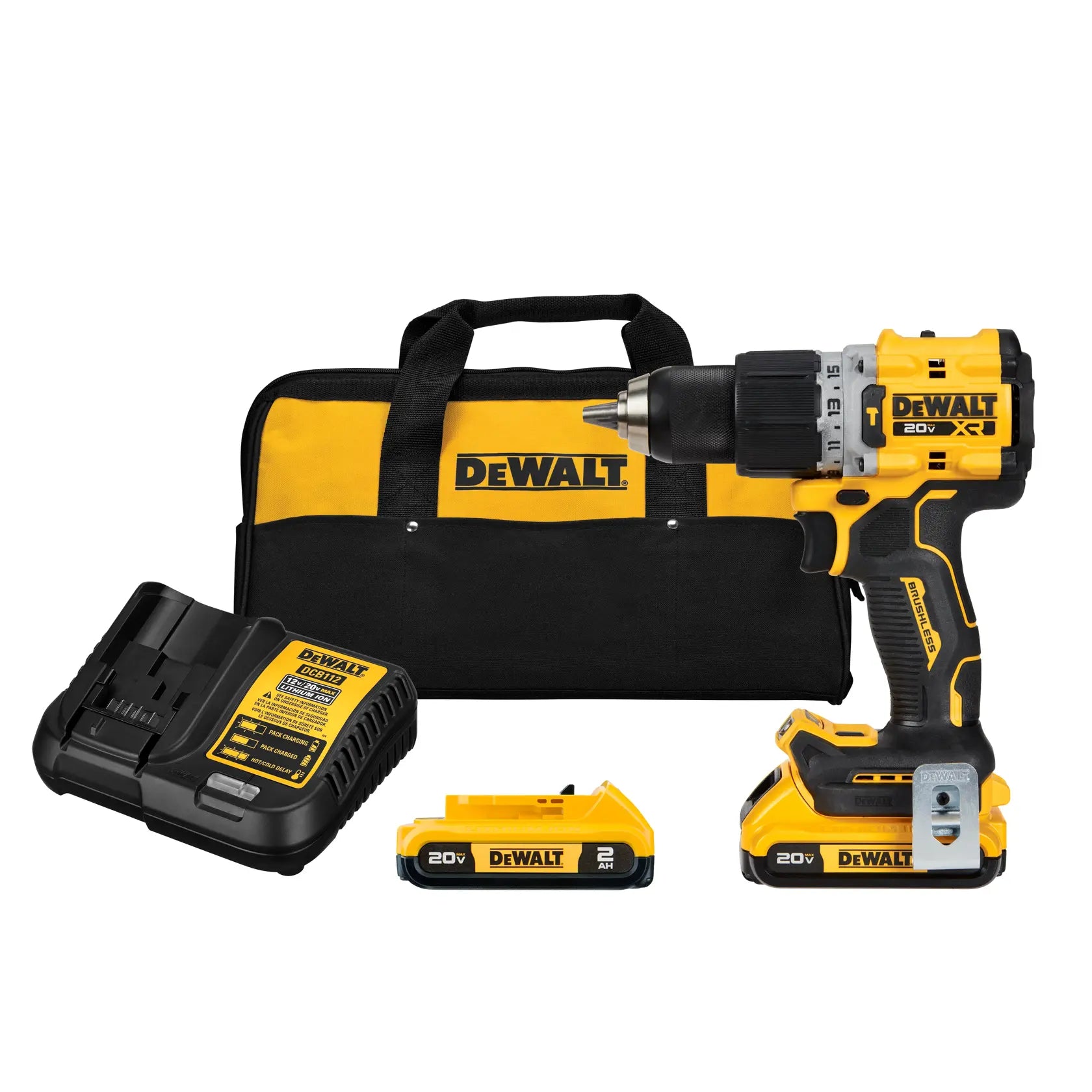 [DCD805D2-B3] -Barreno/Taladro Percutor Xr, 1/2 Pulg, 20 Voltios, Sin Carbones, 2 Baterias, Cargador Y Bolsa De Nylon. Marca Dewalt
