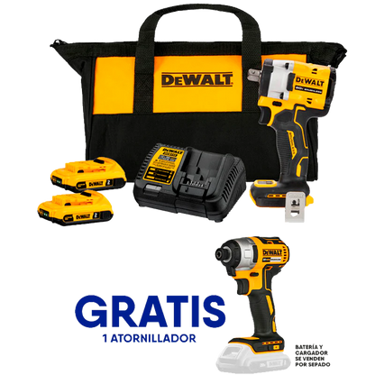 [DCF922D2-7871B] -Llave De Impacto Inalambrica, 1/2, Atomic, 20v. 450 Lbs/Pie, Brushless, Gratis Atornillador De Impacto Dcf7871b. Dewalt