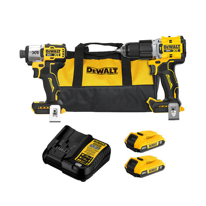 COMBO TALADRO PERCUTOR Y ATORNILLADOR DE IMPACTO INALAMBRICO 20V XR, BRUSHLESS, MANDRIL 1/2. DEWALT