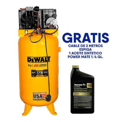 COMPRESOR 80 GALONES, 175 PSI, 17 CFM, 208-230 VOL. DEWALT by CAMPBELL HAUSDELD