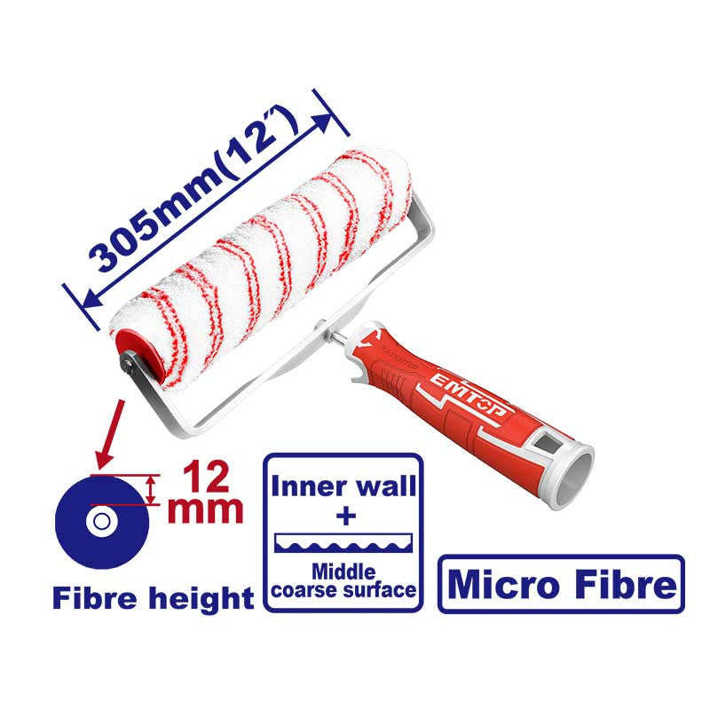 RODILLO DE MICROFIBRA DE 12 PULGADAS, PARA PINTAR. EMTOP