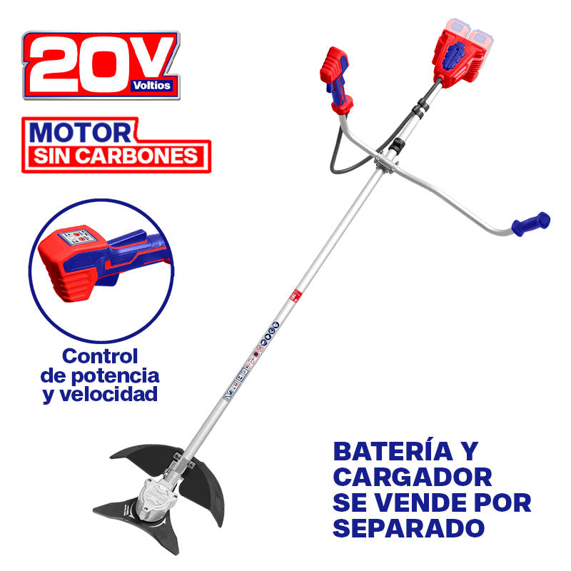 Desbrozadora/Chapeadora Orilladora Inalambrica 40 Voltios, Brushless, Sin Cargador Ni Bateria. Emtop
