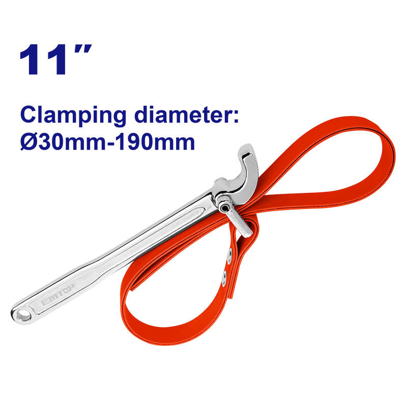 LLAVE DE BANDA 11 PLG. RANGO DE SUJECION 1-3/16 PLG A 7-1/2 PLG, MANGO FORJADO. EMTOP