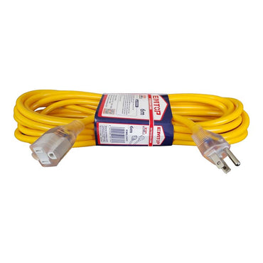 EXTENSION ELECTRICA AMARILLA, DE 6 METROS, CALIBRE 3X14 AWG. EMTOP