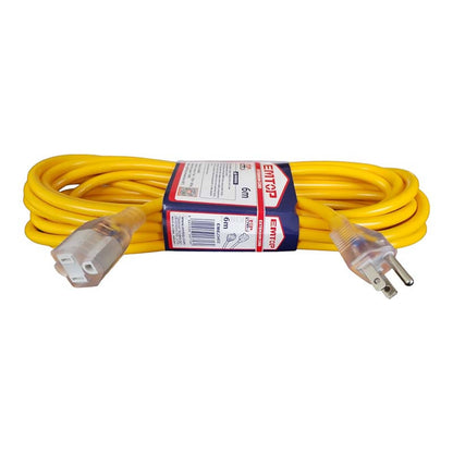 EXTENSION ELECTRICA AMARILLA, DE 6 METROS, CALIBRE 3X14 AWG. EMTOP