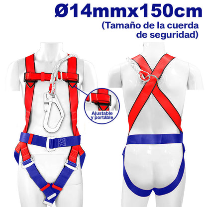 ARNES DE SEGURIDAD, 1 ANILLO D DORSAL ANTICAIDA, CUERDA DE SEGURIDAD DE 1.5 METROS. EMTOP