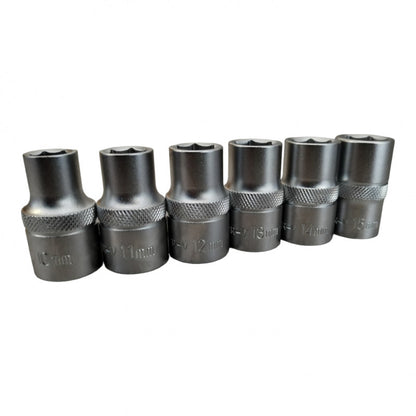 JUEGO DE 13 COPAS/DADOS/CUBOS METRICAS, RAIZ DE 1/2 , CON RACTCH Y BARRA DE EXTENSION. MARCA EMTOP