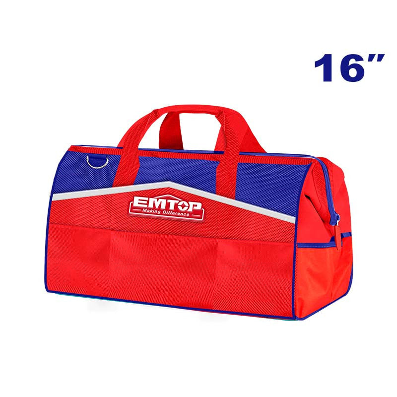 MALETIN/BOLSO PARA HERRAMIENTAS DE 16 PULGADAS, CARGA MAXIMA 15 KG. MARCO RIGIDO PARA FACIL APERTURA. EMTOP