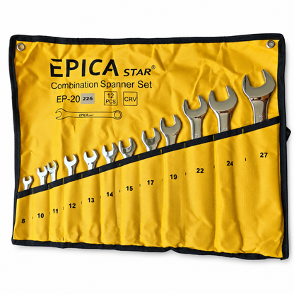Juego de 12 Llaves Combinadas Métricas EPICA STAR CR-V, con Estuche | EP-20