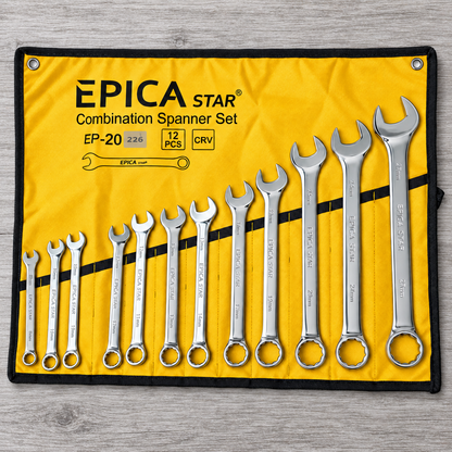 Juego de 12 Llaves Combinadas Métricas EPICA STAR CR-V, con Estuche | EP-20