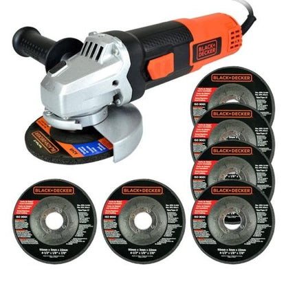 Pulidora De 4-1/2″, 820W, Black & Decker + 6 Discos de pulir