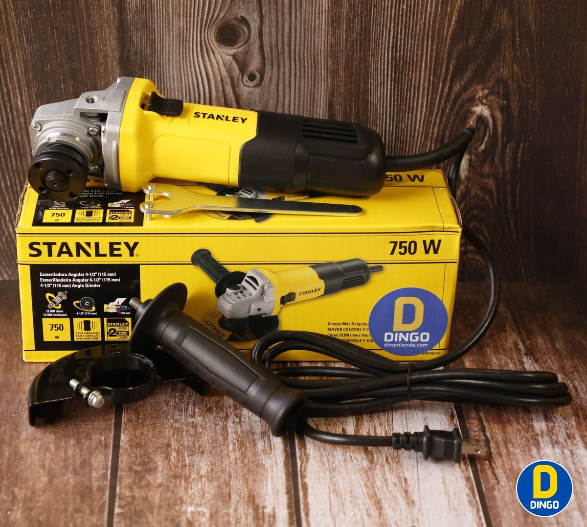Pulidora Angular Stanley 4-1/2" 750W 12,000 RPM + 5 Discos | SG7115-B3