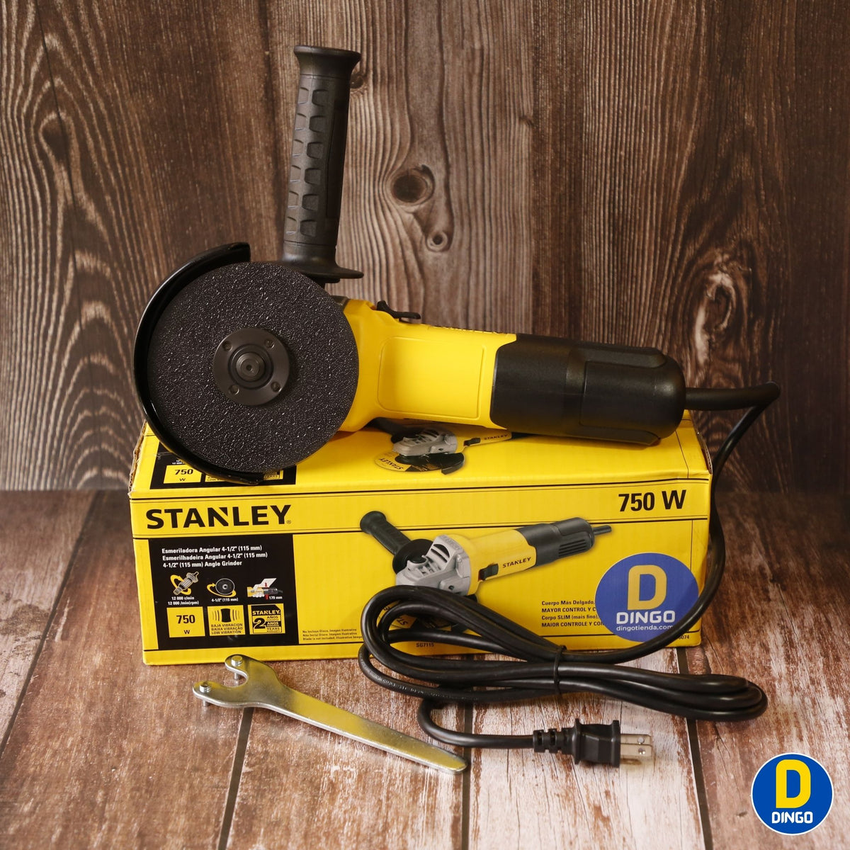 Pulidora Angular Stanley 4-1/2" 750W 12,000 RPM + 5 Discos | SG7115-B3