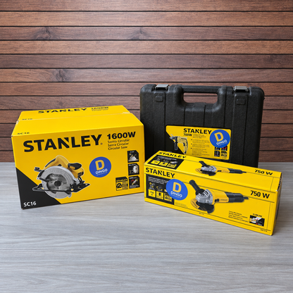 Combo Stanley Sierra Circular 7-1/4" 1600W + Pulidora 750W 4-1/2" + Barreno Percutor 700W | SC16-B3 + SG7115-B3 + SDH700K-B3