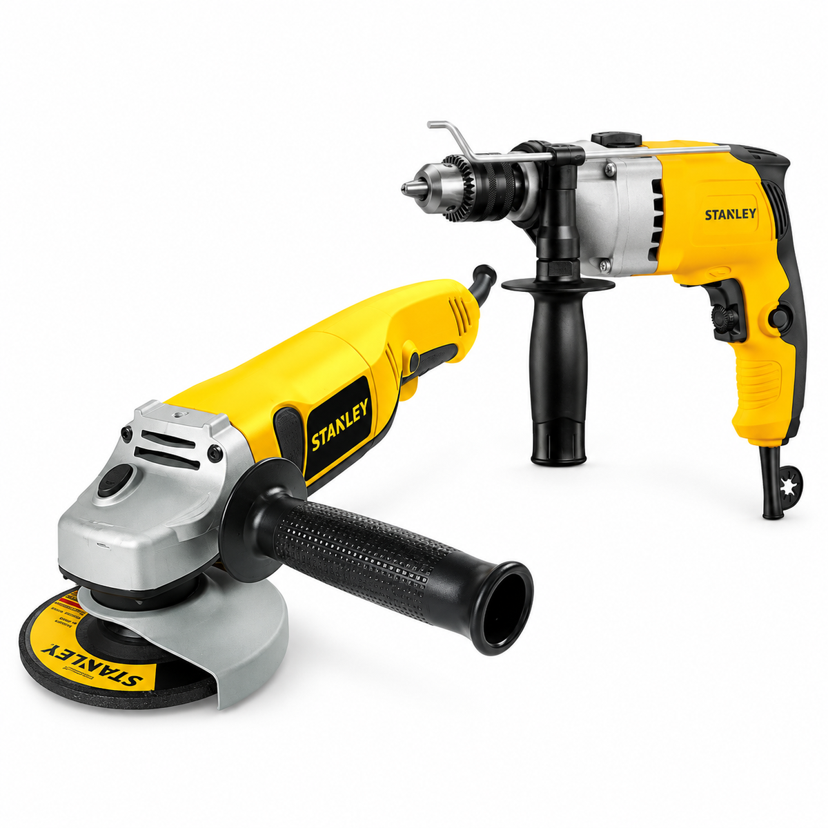 Combo Barreno Percutor 800W 1/2" + Pulidora 4-1/2" 1,000W 10,000 RPM | STANLEY STDH8013-B3 + STGS1011-B3