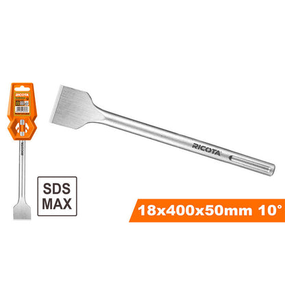 CINCEL PLANO SDS MAX 2 X 15-3/4 PLG. HOJA ANGULADA A 10 GRADOS. RICOTA.