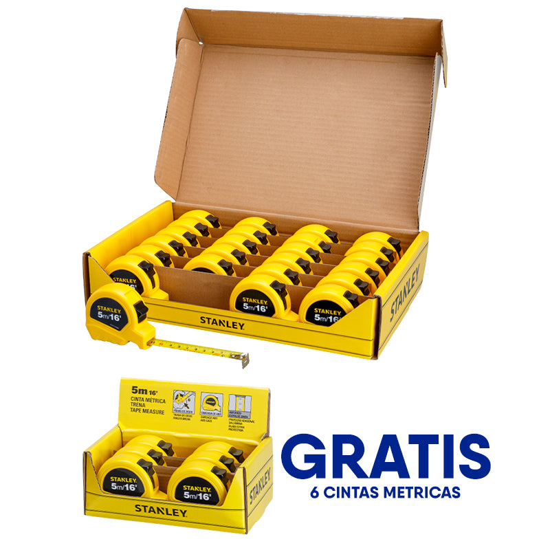 Caja De 24 Cintas Metricas, 3/4 Pulg. X 5 Metros, A Granel. Gratis 6 Cintas Metricas. Stanley