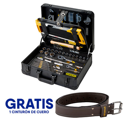 Kit Herramientas Para Mantenimiento 142 Pzs, Llaves, Copas, Ratch, Alicates, Destornilladores. Gratis Cinturon. Stanley