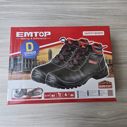 BOTAS DE SEGURIDAD PUNTA DE ACERO, ENTRESUELA ANTIESTATICO, ANTIVIBRACION, SUELA DE DOBLE DENSIDAD. TALLA 40. EMTOP
