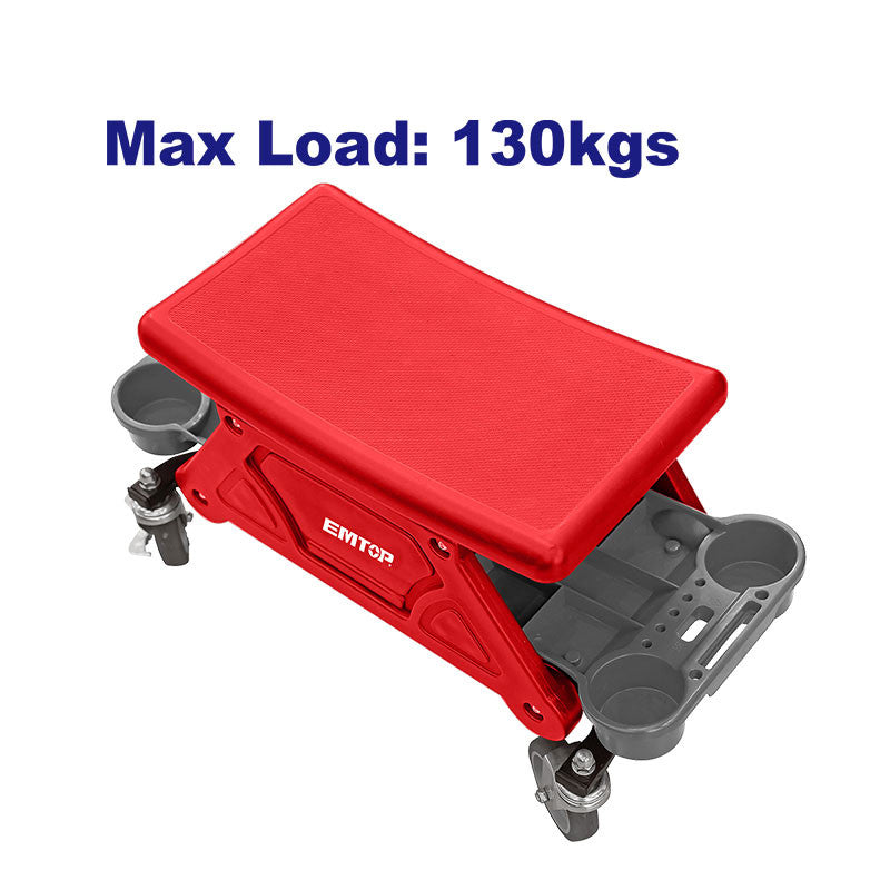 Banco Para Mecanico Con Base Para Herramientas, Rodante, Soporta 130 Kg. Emtop
