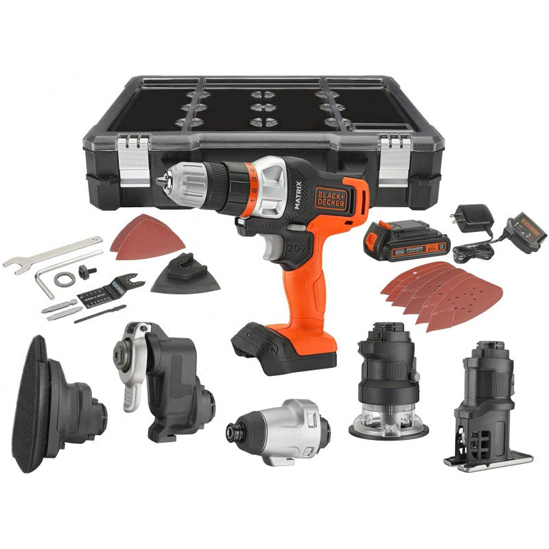 [MTX20K6A-B3] -Barreno Atornillador ,Matrix, Inalambrico, 20 Voltios, Con 6 Cabezas Intercambiables. Marca Black And Decker