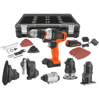 [MTX20K6A-B3] -Barreno Atornillador ,Matrix, Inalambrico, 20 Voltios, Con 6 Cabezas Intercambiables. Marca Black And Decker