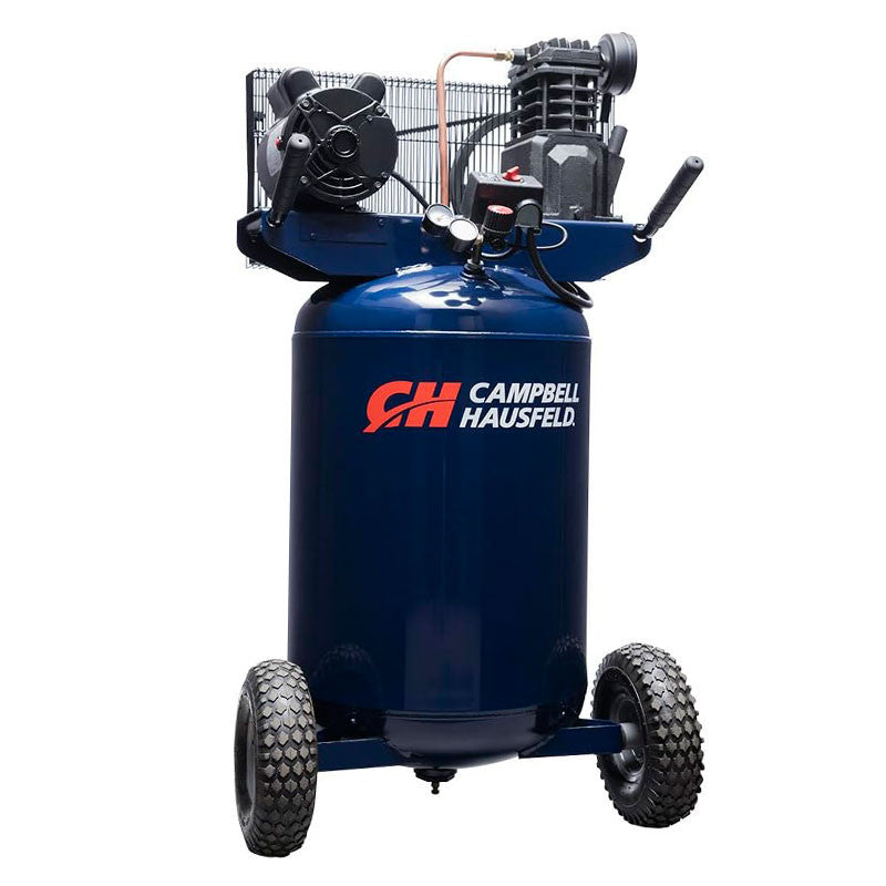 COMPRESOR 26 GALONES VERTICAL, DE FAJA, 6.3 CFM A 40 PSI, 5 CFM A 90 PSI, MOTOR 2HP. 120V. CAMPBELL HAUSFELD (MO20)