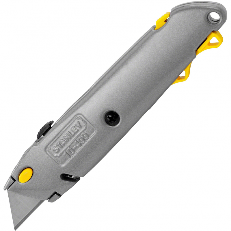 CUCHILLA RETRACTIL, QUICK CHANGE, LARGO DE 6-3/8 DE PULGADAS, 162 MILIMETROS, CON 3 CUCHILLAS. MARCA STANLEY