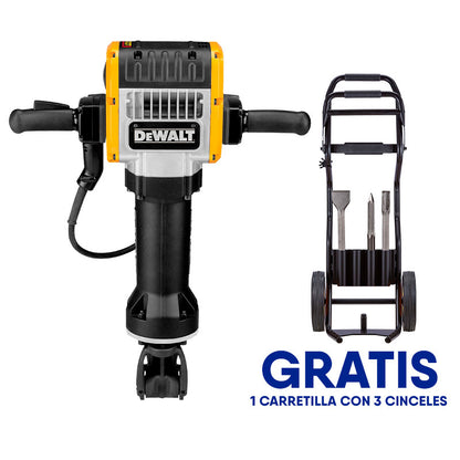 Demoledor De 30 Kilos, Hex 1-1/8 Plg. 1,800 Watts, 62 Joules. Gratis Carretilla Con 3 Cinceles. Dewalt