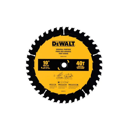 [DWA11040] -Disco Para Madera, 10 Pulg X 5/8 Pulg, 40 Dientes, Cortes Generales. Marca Dewalt