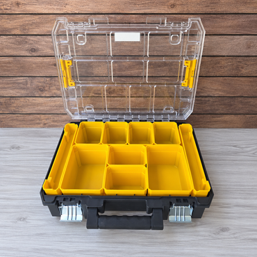Caja Organizadora TSTAK Tapadera Transparente Compartimientos Móviles | DEWALT DWST17805