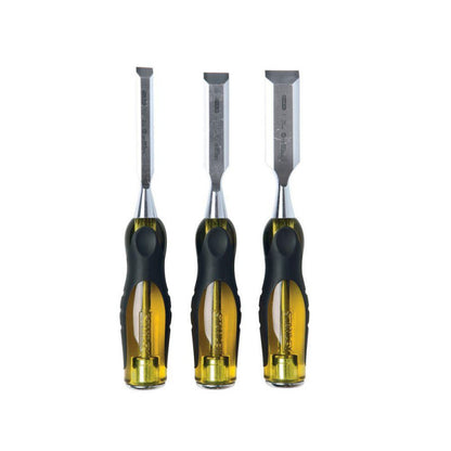 [16-970] -Juego De 3 Formones Fatmax, 1/2, 3/4 Y 1 Pulgadas Ancho De Hoja, 12, 18 Y 25 Milimetros . Marca Stanley