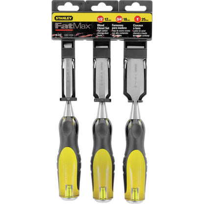 [16-970] -Juego De 3 Formones Fatmax, 1/2, 3/4 Y 1 Pulgadas Ancho De Hoja, 12, 18 Y 25 Milimetros . Marca Stanley