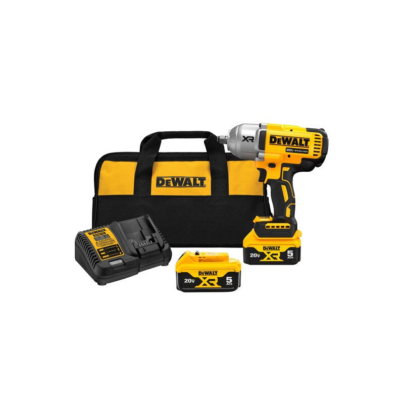 [DCF900P2] -Llave De Impacto Inalambrica, 1/2 Pulg, 20 Voltios, 1,030 Libras/Pie, 2 Baterias De 5 Ah. Marca Dewalt