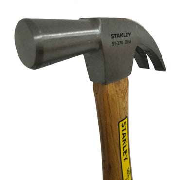 [51-274] -Martillo Mango De Madera, Cabeza Conica, Tipo Curvo, 20 Onzas 568 Gramos. Marca Stanley