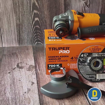 Esmeriladora Angular 4-1/2" 700W Mango 3 Posiciones Uso Continuo | TRUPER PRO 14013