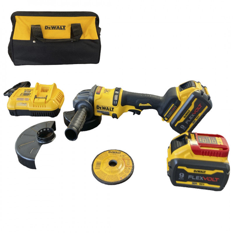[DCG418X2] -Pulidora/Esmeriladora Inalambrica, Flex Volt, 4-1/2 A 6 Pulg, 60 Volt, Brushless Accsesorios Y Bolso. Marca Dewalt