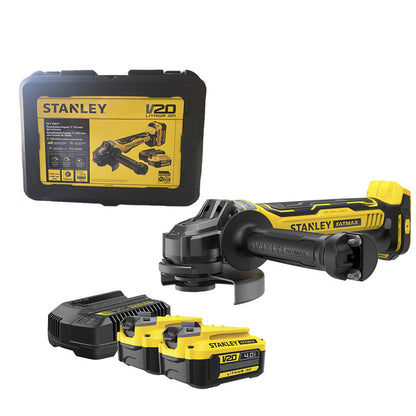 [SBG700M2K-B3] -Pulidora/Esmeriladora Inalambrica, De 4 1/2 - 5 Pulg, 20 Volt, Brushless, 2 Baterias 4 Ah, Cargador Y Maleta. Stanley