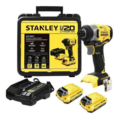 [SBI810D2K-B3] -Atornillador De Impacto, 20 Voltios, Inalambrico, 2 Baterias, Cargador Y Maleta. Marca Stanley